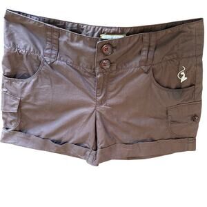Baby Phat Y2K Cargo Shorts Brown Khaki Cuffed Hem Size 3